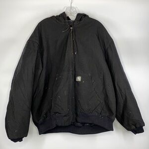 Carhartt Black J133 Extremes Quilted Work Jacket Size XL